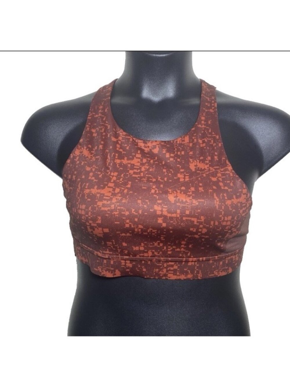 Brooks 34A/B Drive 3 Pocket Run Bra Glitch Print Compression Wicking Quick Dry